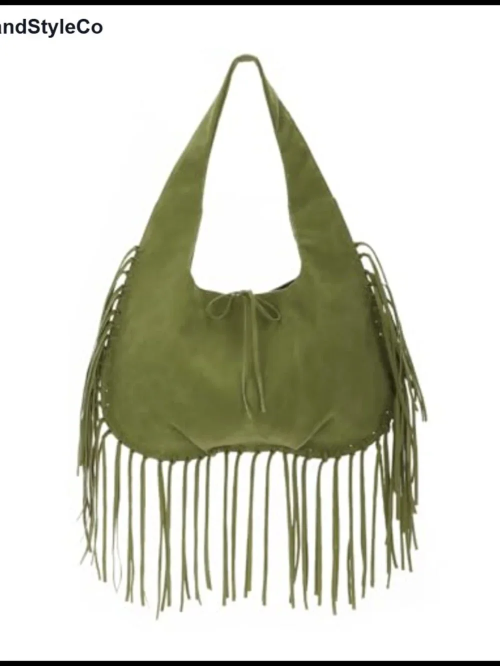 Vintage Fringe Hobo Bag Vegan Faux Suede Leather Tassel Shoulder Purse Western